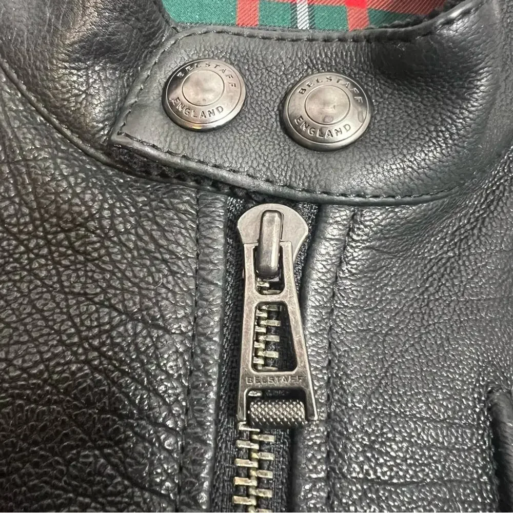 Belstaff Long Way Up Montana moto jacket Grain Leather black Sz 36